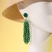 Long Rice Bead Tassel Earrings for Women, Retro Bohemian Ethnic Style Earrings