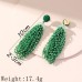 Long Rice Bead Tassel Earrings for Women, Retro Bohemian Ethnic Style Earrings