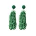 Long Rice Bead Tassel Earrings for Women, Retro Bohemian Ethnic Style Earrings