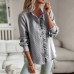 European and American long sleeved shirt for women's autumn and winter temperament commuting top