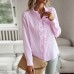 European and American long sleeved shirt for women's autumn and winter temperament commuting top