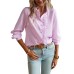 European and American long sleeved shirt for women's autumn and winter temperament commuting top