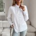 European and American long sleeved shirt for women's autumn and winter temperament commuting top