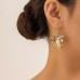 Ins style three-dimensional temperament peach heart contrasting color love butterfly clip earrings