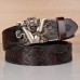 Ethnic style V-dragon automatic buckle belt, personalized dragon pattern embossed denim belt Ethnic style V-dragon automatic buckle belt, personalized dragon pattern embossed denim belt