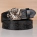 Ethnic style V-dragon automatic buckle belt, personalized dragon pattern embossed denim belt Ethnic style V-dragon automatic buckle belt, personalized dragon pattern embossed denim belt