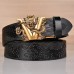 Ethnic style V-dragon automatic buckle belt, personalized dragon pattern embossed denim belt Ethnic style V-dragon automatic buckle belt, personalized dragon pattern embossed denim belt