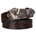 Ethnic style V-dragon automatic buckle belt, personalized dragon pattern embossed denim belt Ethnic style V-dragon automatic buckle belt, personalized dragon pattern embossed denim belt