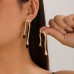 Lava liquid metal tassel imitation pearl earrings with irregular personality