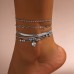 Love Beaded Punk Chain Foot Chain Set Hip Hop Personalized Snake Bone Chain Foot Love Beaded Punk Chain Foot Chain Set Hip Hop Personalized Snake Bone Chain Foot