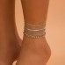 Love Beaded Punk Chain Foot Chain Set Hip Hop Personalized Snake Bone Chain Foot Love Beaded Punk Chain Foot Chain Set Hip Hop Personalized Snake Bone Chain Foot