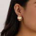 Ins high-end circular geometric earrings irregular metal water droplet earrings Ins high-end circular geometric earrings irregular metal water droplet earrings