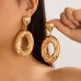 Irregular scallop earrings, female ins, exaggerated summer pleats, large circle earrings