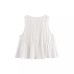 European and American summer new fashionable temperament round neck sleeveless lace up white loose vest