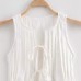 European and American summer new fashionable temperament round neck sleeveless lace up white loose vest