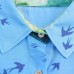 European and American summer new fashionable printed lapel short sleeved belt shirt style dress