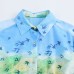 European and American summer new fashionable printed lapel short sleeved belt shirt style dress