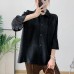 Western style semi open collared floral jacket top women's nail bead pleated shirt