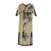 Printed pleated cheongsam skirt