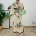 Printed pleated cheongsam skirt