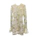 Personalized backless heavy embroidery dress for women in autumn, new jacquard design, slim fit and slimming, flared sleeve short skirt