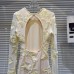 Personalized backless heavy embroidery dress for women in autumn, new jacquard design, slim fit and slimming, flared sleeve short skirt