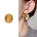 Individually cool and minimalist concave oval earrings