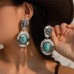 Ins vacation circular turquoise collarbone necklace Korean velvet versatile alloy