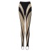 Color blocking mesh splicing foot stomping leggings