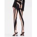 Color blocking mesh splicing foot stomping leggings