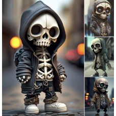 Halloween Cool Skeleton Figurines Halloween Skeleton Doll Resin Ornament Home Decor