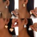 Fashionable curved geometric earrings, simple and popular CCB heart-shaped earrings