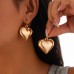 Fashionable curved geometric earrings, simple and popular CCB heart-shaped earrings