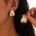 Fashionable curved geometric earrings, simple and popular CCB heart-shaped earrings