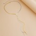 Ins style woven flat snake chain tassel necklace, cool style copper chain, geometric collarbone chain