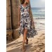 New European and American Summer Women's Clothing Ethnic Style Printed Irregular Dress