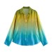 Silk tie dye printed shirt and pants set