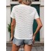 New Summer Women's Casual White European and American Texture Top for Women