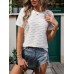 New Summer Women's Casual White European and American Texture Top for Women