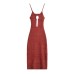 Open design buckle decoration knitted suspender dress