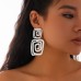 Irregular and exaggerated square spiral earrings with personalized metallic iron drip oil earrings Irregular and exaggerated square spiral earrings with personalized metallic iron drip oil earrings