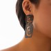 Irregular and exaggerated square spiral earrings with personalized metallic iron drip oil earrings Irregular and exaggerated square spiral earrings with personalized metallic iron drip oil earrings