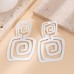 Irregular and exaggerated square spiral earrings with personalized metallic iron drip oil earrings Irregular and exaggerated square spiral earrings with personalized metallic iron drip oil earrings