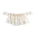 Temperament One lined Collar Stacked Decorative White Short Tank Top