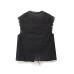Elegant and fashionable lace round neck black lace embroidery top