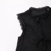 Elegant and fashionable lace round neck black lace embroidery top