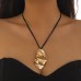 New Punk Geometry Korean Velvet Necklace Women's Irregular Wrinkle Pendant Clavicle Chain