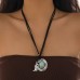 New Punk Geometry Korean Velvet Necklace Women's Irregular Wrinkle Pendant Clavicle Chain