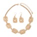 Ins Style Irregular Alloy Necklace Set Geometric Wave Thread Clavicle Chain for Women