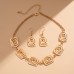 Ins Style Irregular Alloy Necklace Set Geometric Wave Thread Clavicle Chain for Women